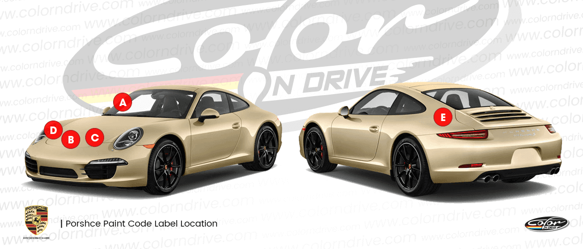 PORSCHE paint code label location diagram